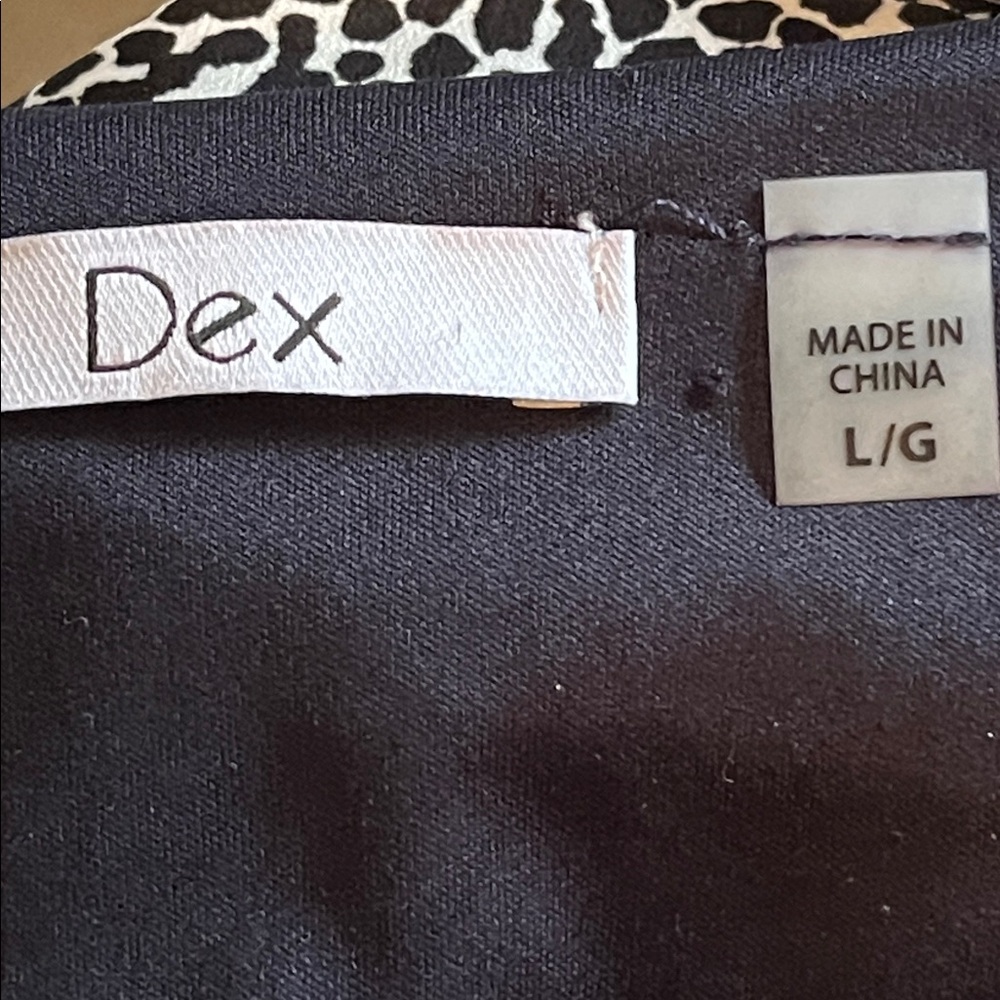 Dex Blue and White Patterned Long Sleeve Dress - Picture 8 of 9